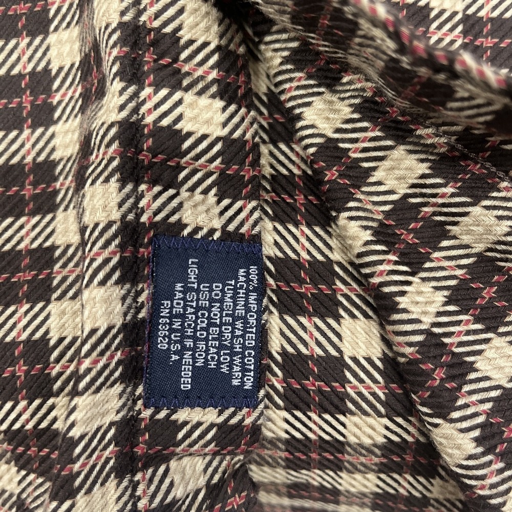 Burberry Mens Button Up Shirt Multicolor Plaid Cotton Long Sleeves USA Large - Picture 4 of 12